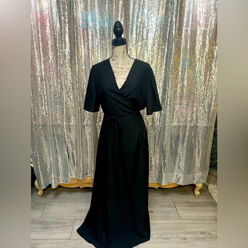 Deep Self wrap dress 100% polyester  - size Large